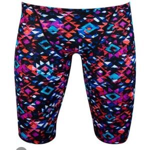 TYR Men's Durafast Lite Multicolor Geometric Meso Jammer Sz 30 NEW